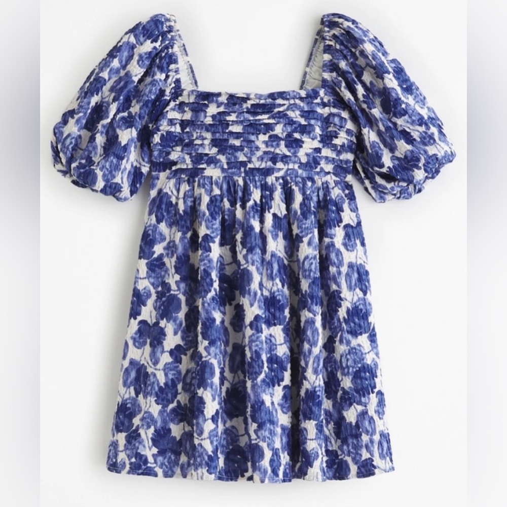 Abercrombie Emerson Textured Puff Sleeve Mini Dress
